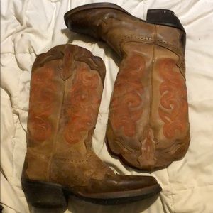 Justin Tiger Tan Buffalo Boots 6.5 comb last